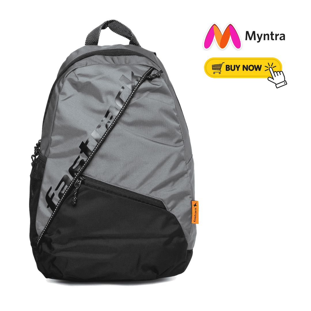 Fastrack Men Grey & Black Colourblocked Backpack